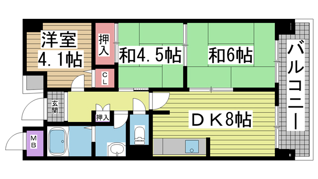 プロスペリテ神戸 605|神戸市灘区岩屋北町(JR東海道本線(近畿)灘駅)のマンション間取 プロスペリテ神戸 605|神戸市灘区岩屋北町(JR東海道本線(近畿)灘駅)のマンション間取
