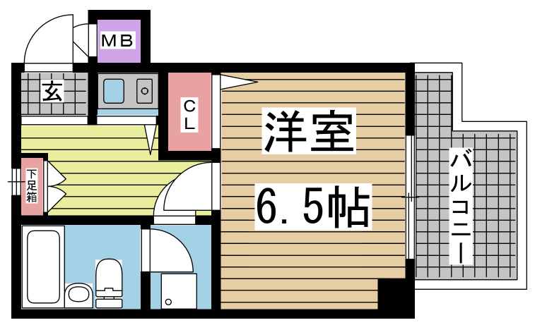 神戸市中央区楠町の賃貸物件間取画像