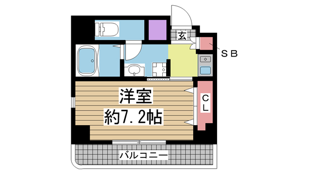 エスポワール三宮Ⅱ 206|神戸市中央区雲井通(JR東海道本線(近畿)三ノ宮駅)のマンション間取 エスポワール三宮Ⅱ 206|神戸市中央区雲井通(JR東海道本線(近畿)三ノ宮駅)のマンション間取