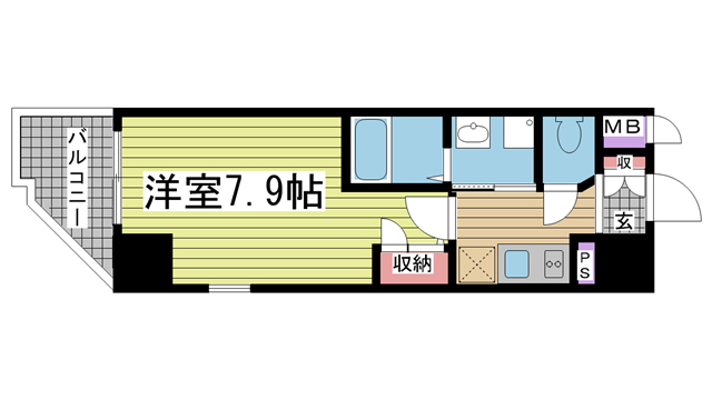 エスリード中山手県庁前 504|神戸市中央区中山手通(神戸市営地下鉄線県庁前駅)のマンション間取 エスリード中山手県庁前 504|神戸市中央区中山手通(神戸市営地下鉄線県庁前駅)のマンション間取