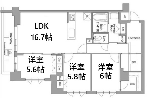 神戸市東灘区住吉本町の賃貸物件間取画像