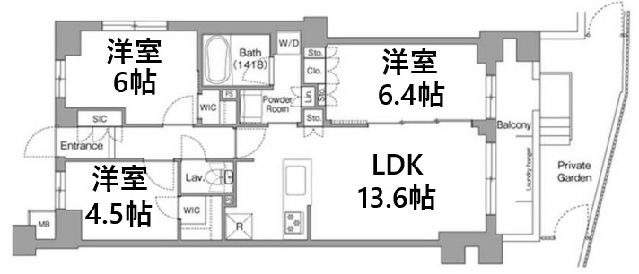 神戸市東灘区住吉本町の賃貸物件間取画像