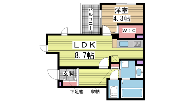 ブルーノ篠原中 301|神戸市灘区篠原中町(阪急神戸線六甲駅)のアパート間取 ブルーノ篠原中 301|神戸市灘区篠原中町(阪急神戸線六甲駅)のアパート間取