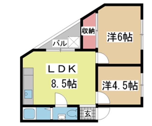 神戸市中央区山本通の賃貸物件間取画像