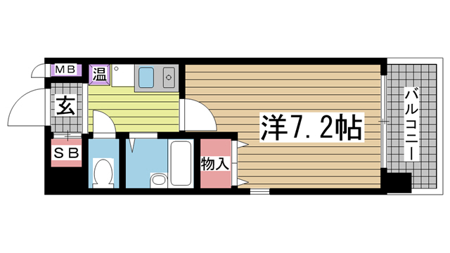 神戸市中央区琴ノ緒町の賃貸物件間取画像