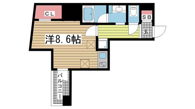 神戸市中央区生田町の賃貸物件間取画像