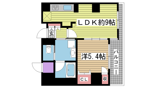 神戸市中央区磯辺通の賃貸物件間取画像