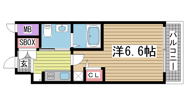 神戸市中央区御幸通の賃貸物件間取画像