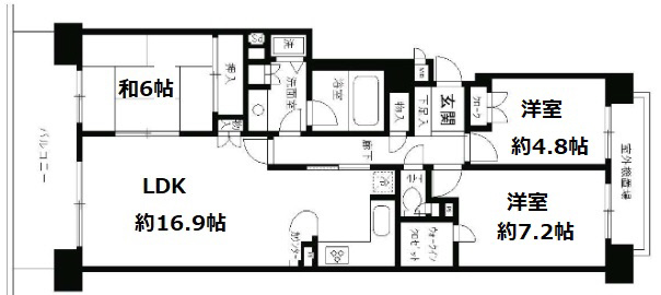 パーク・ハイム神戸熊内町 206|神戸市中央区熊内町(神戸市営地下鉄線新神戸駅)のマンション間取 パーク・ハイム神戸熊内町 206|神戸市中央区熊内町(神戸市営地下鉄線新神戸駅)のマンション間取