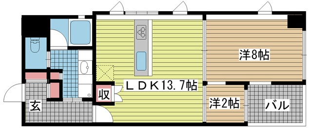 神戸市中央区元町通の賃貸物件間取画像