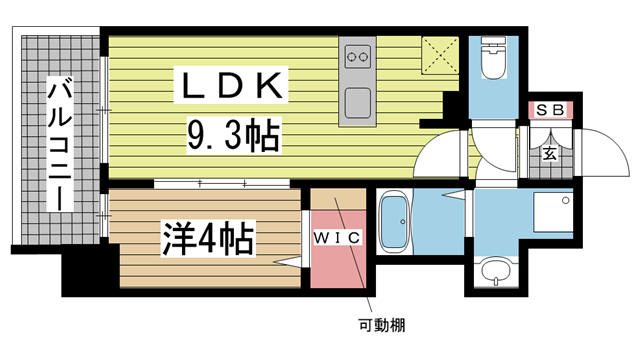 神戸市中央区国香通の賃貸物件間取画像