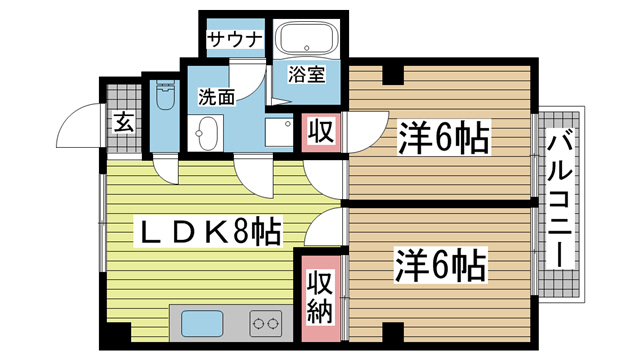 ダイナスティ品川 302|神戸市中央区山本通(神戸市営地下鉄線県庁前駅)のマンション間取 ダイナスティ品川 302|神戸市中央区山本通(神戸市営地下鉄線県庁前駅)のマンション間取