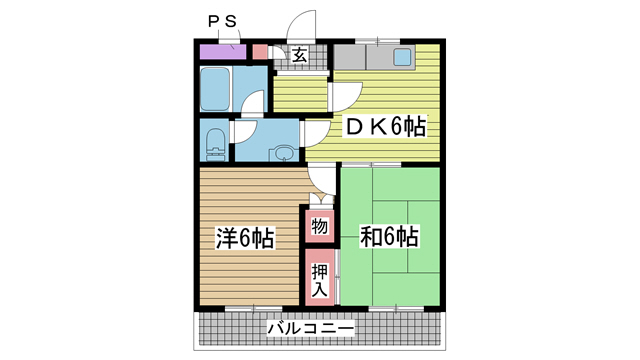 神戸市須磨区衣掛町の賃貸物件間取画像