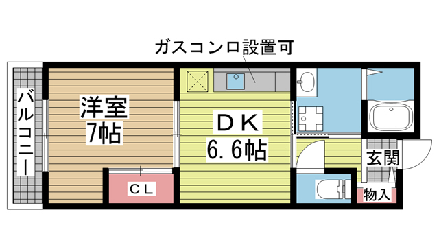 メゾンまほら 104|神戸市長田区久保町(JR山陽本線鷹取駅)のマンション間取 メゾンまほら 104|神戸市長田区久保町(JR山陽本線鷹取駅)のマンション間取