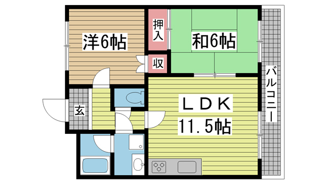 ファミリーハイツ徳井 502|神戸市灘区徳井町(JR東海道本線(近畿)六甲道駅)のマンション間取 ファミリーハイツ徳井 502|神戸市灘区徳井町(JR東海道本線(近畿)六甲道駅)のマンション間取
