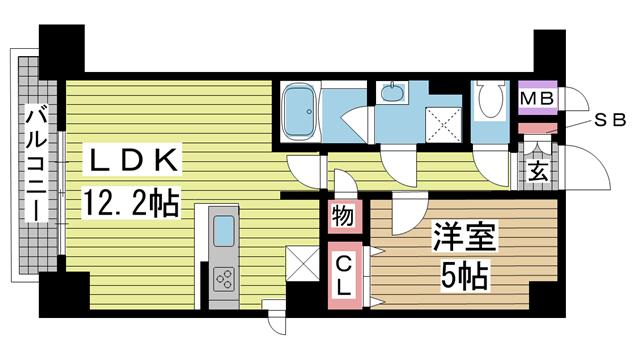 ブライジング 101|神戸市長田区苅藻通(JR山陽本線新長田駅)のマンション間取 ブライジング 101|神戸市長田区苅藻通(JR山陽本線新長田駅)のマンション間取
