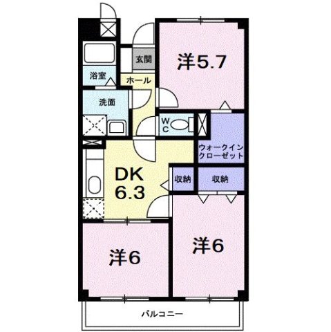 メゾンシャルマン 205|神戸市北区有野町唐櫃(神戸電鉄有馬線大池駅)のマンション間取 メゾンシャルマン 205|神戸市北区有野町唐櫃(神戸電鉄有馬線大池駅)のマンション間取