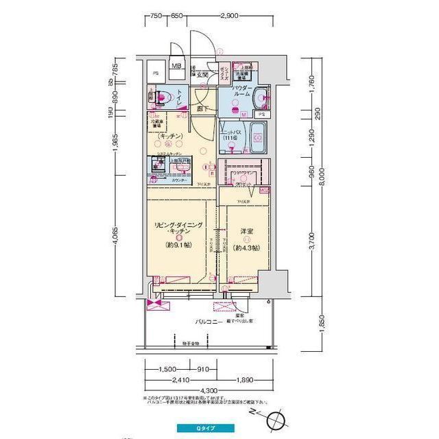 神戸市兵庫区西多聞通の賃貸物件間取画像