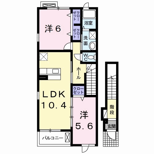 フレグランスB 201|神戸市西区玉津町新方(JR山陽本線明石駅)のアパート間取 フレグランスB 201|神戸市西区玉津町新方(JR山陽本線明石駅)のアパート間取
