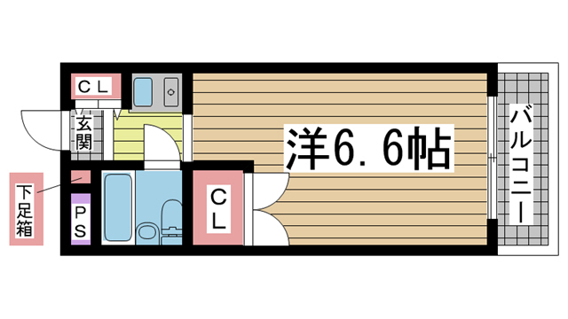 神戸市中央区筒井町の賃貸物件間取画像
