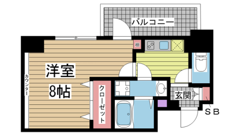 神戸市中央区生田町の賃貸物件間取画像