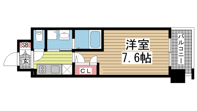 エスリード神戸三宮パークビュー 602|神戸市中央区御幸通(JR東海道本線(近畿)三ノ宮駅)のマンション間取 エスリード神戸三宮パークビュー 602|神戸市中央区御幸通(JR東海道本線(近畿)三ノ宮駅)のマンション間取