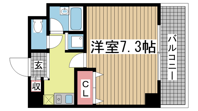 神戸市兵庫区上沢通の賃貸物件間取画像