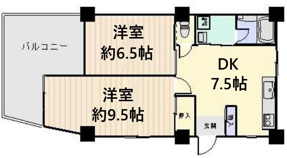神戸市灘区赤松町の賃貸物件間取画像