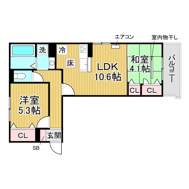 神戸市灘区天城通の賃貸物件間取画像