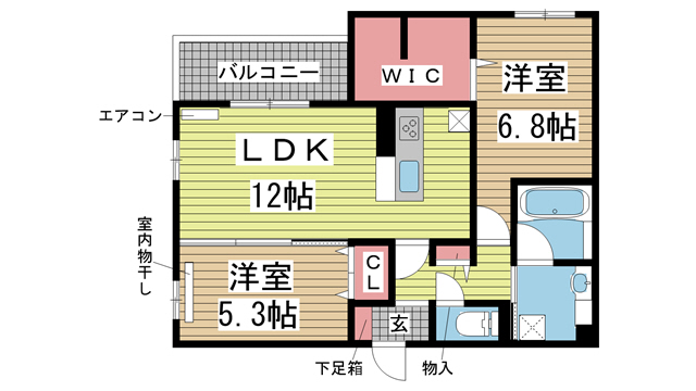 ラポール岡本 301|神戸市東灘区西岡本(JR東海道本線(近畿)住吉駅)のアパート間取 ラポール岡本 301|神戸市東灘区西岡本(JR東海道本線(近畿)住吉駅)のアパート間取