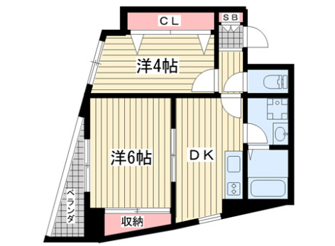神戸市中央区中山手通の賃貸物件間取画像
