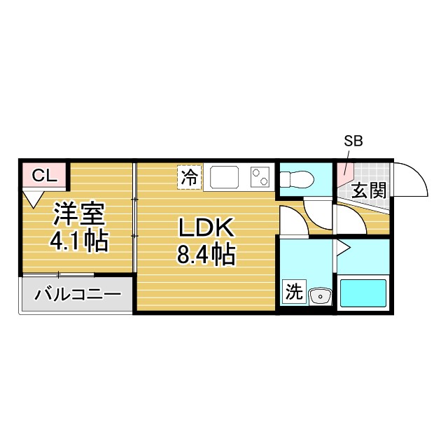 ALEGRIA芦屋西 104|神戸市東灘区深江南町(阪神本線深江駅)のアパート間取 ALEGRIA芦屋西 104|神戸市東灘区深江南町(阪神本線深江駅)のアパート間取