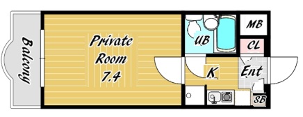 神戸市中央区割塚通の賃貸物件間取画像