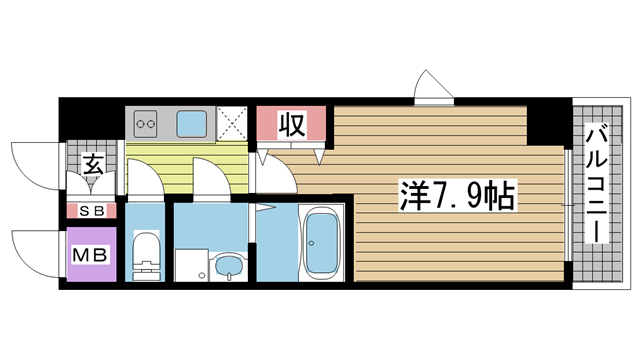 神戸市中央区旭通の賃貸物件間取画像