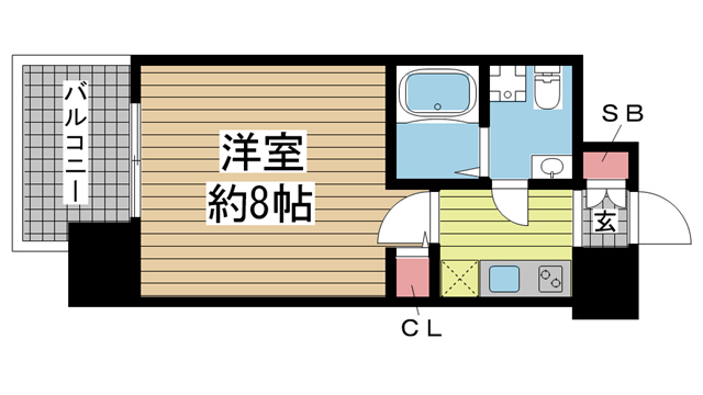 セレニテ三宮プリエ 806|神戸市中央区日暮通(阪急神戸線春日野道駅)のマンション間取 セレニテ三宮プリエ 806|神戸市中央区日暮通(阪急神戸線春日野道駅)のマンション間取