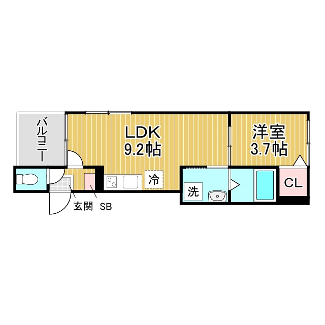 Le・Ciel 湊川公園 201|神戸市兵庫区荒田町(神戸市営地下鉄線湊川公園駅)のアパート間取 Le・Ciel 湊川公園 201|神戸市兵庫区荒田町(神戸市営地下鉄線湊川公園駅)のアパート間取