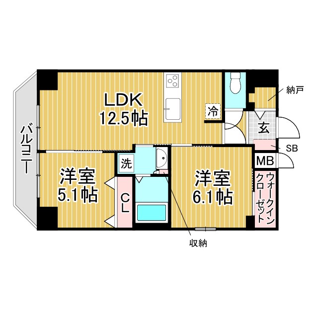 神戸市灘区桜口町の賃貸物件間取画像