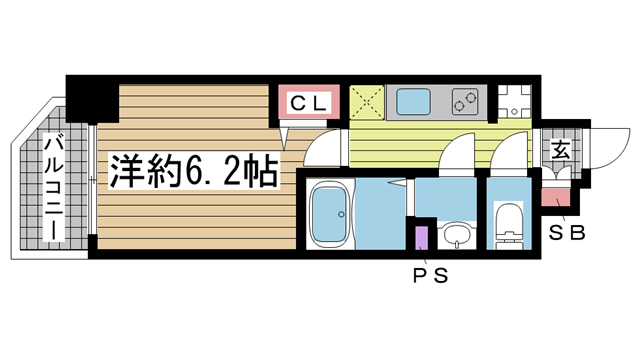 プレサンス三宮セントウエル 804|神戸市中央区御幸通(JR東海道本線(近畿)三ノ宮駅)のマンション間取 プレサンス三宮セントウエル 804|神戸市中央区御幸通(JR東海道本線(近畿)三ノ宮駅)のマンション間取