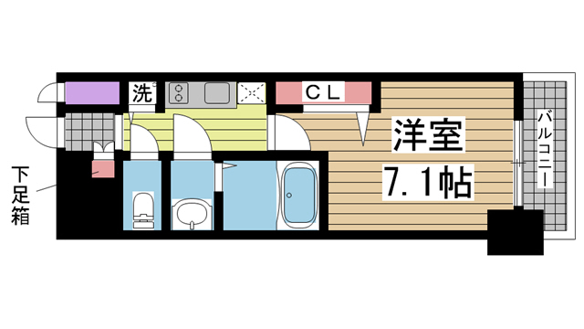 プレサンス三宮ポルト 205|神戸市中央区御幸通(JR東海道本線(近畿)三ノ宮駅)のマンション間取 プレサンス三宮ポルト 205|神戸市中央区御幸通(JR東海道本線(近畿)三ノ宮駅)のマンション間取