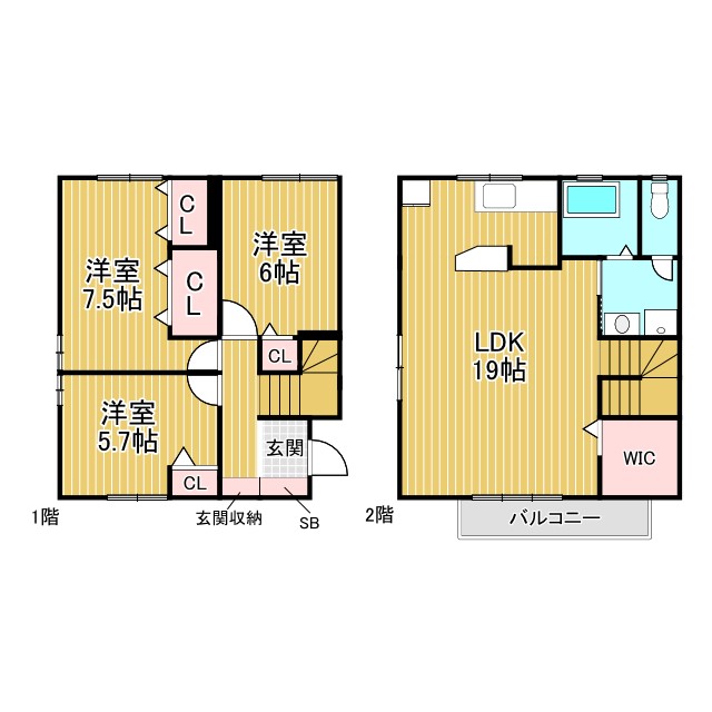 ラ プロヴァンスG棟 G-1|神戸市北区谷上南町(神戸電鉄有馬線谷上駅)のテラスハウス間取 ラ プロヴァンスG棟 G-1|神戸市北区谷上南町(神戸電鉄有馬線谷上駅)のテラスハウス間取