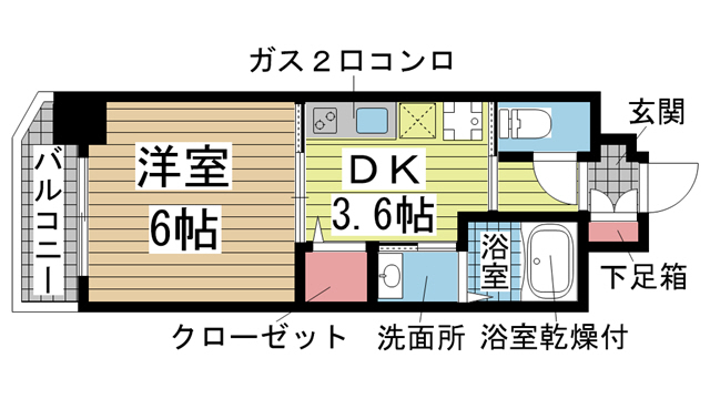 神戸市兵庫区湊町の賃貸物件間取画像
