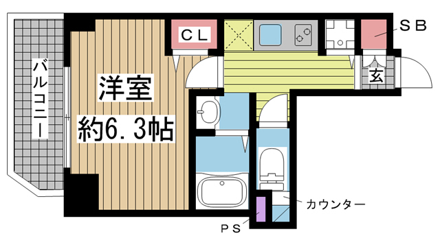 神戸市中央区八雲通の賃貸物件間取画像