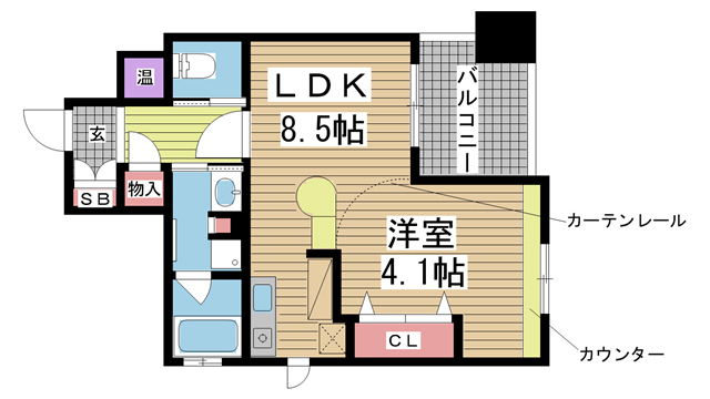 神戸市中央区磯辺通の賃貸物件間取画像