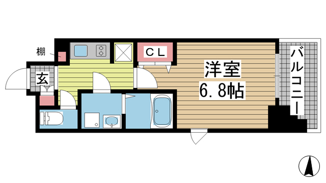 レジュールアッシュ神戸元町 410|神戸市中央区花隈町(JR東海道本線(近畿)元町駅)のマンション間取 レジュールアッシュ神戸元町 410|神戸市中央区花隈町(JR東海道本線(近畿)元町駅)のマンション間取
