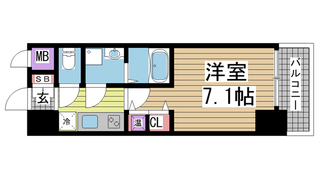アドバンス三宮シュロス 801|神戸市中央区八雲通(阪急神戸線春日野道駅)のマンション間取 アドバンス三宮シュロス 801|神戸市中央区八雲通(阪急神戸線春日野道駅)のマンション間取