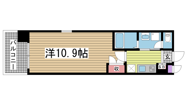 エスライズ新神戸 1204|神戸市中央区生田町(神戸市営地下鉄線新神戸駅)のマンション間取 エスライズ新神戸 1204|神戸市中央区生田町(神戸市営地下鉄線新神戸駅)のマンション間取