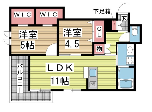 神戸市兵庫区神田町の賃貸物件間取画像