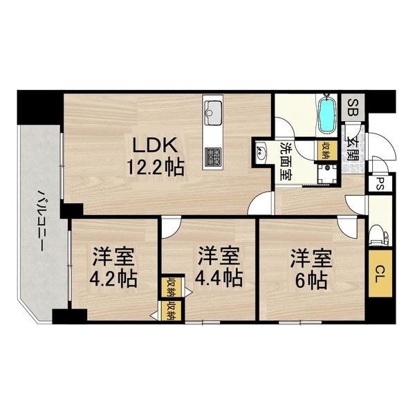 神戸市兵庫区湊町の賃貸物件間取画像