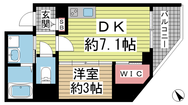 神戸市中央区海岸通の賃貸物件間取画像