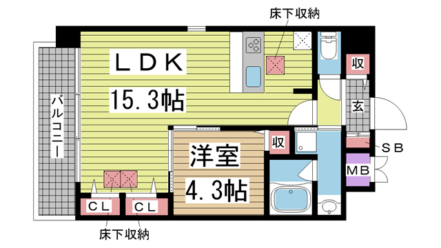 神戸市灘区倉石通の賃貸物件間取画像